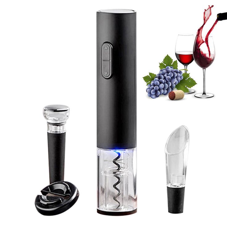 🍷 Kit Abridor Elétrico de Vinho 4 em 1 – Praticidade e Elegância em Cada Taça