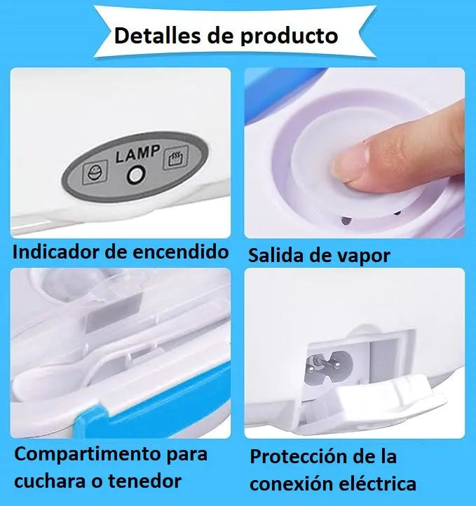 Fiambrera Electrica 40w azul con enchufe casa - additional image 6