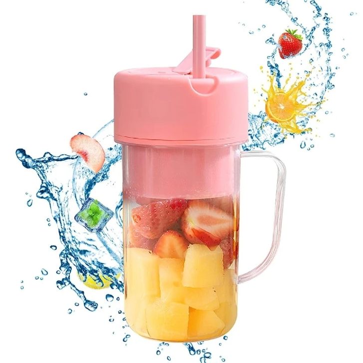 🥤 Liquidificador Portátil Recarregável USB – Rosa